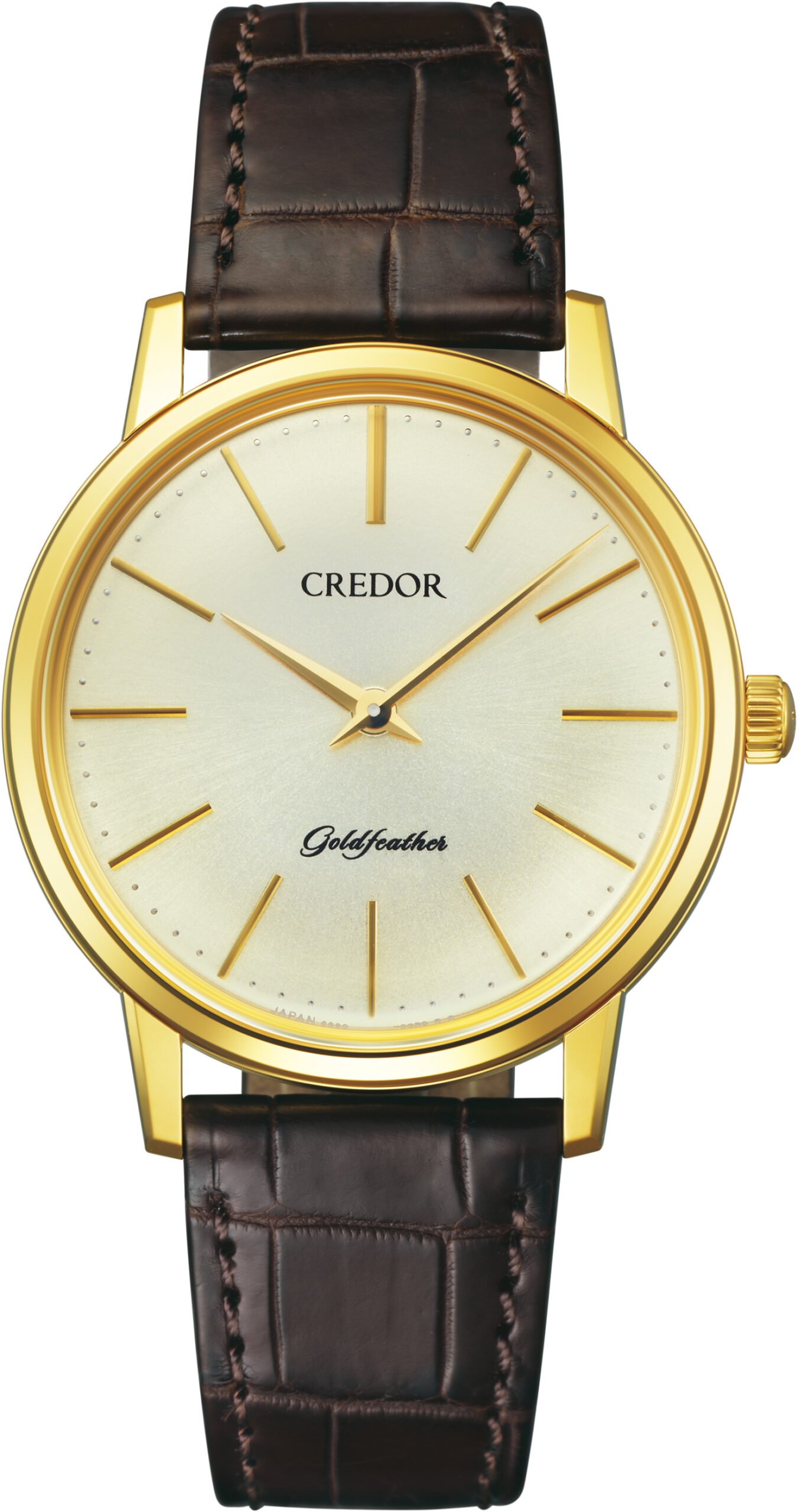 クレドール〈Goldfeather〉GBBY972　薄型ドレスウオッチ　イエローゴールドモデル